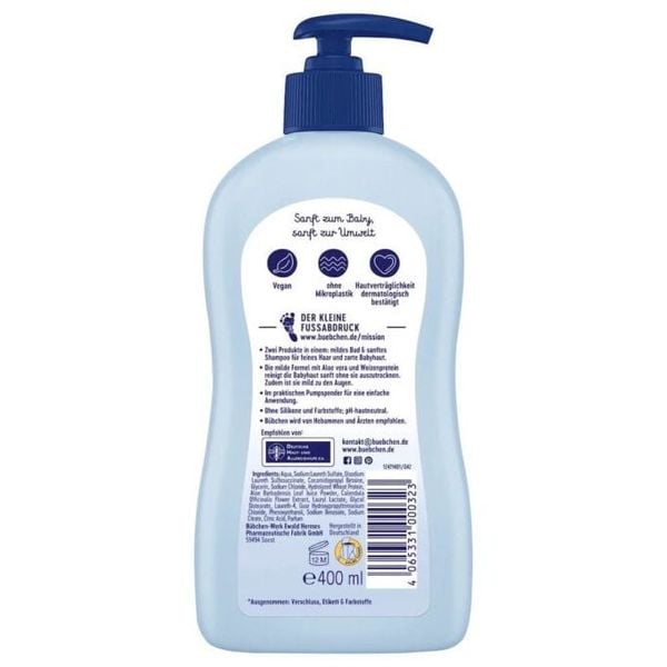 Sữa Tắm Gội Bubchen Bad & Shampoo Cho Trẻ Sơ Sinh, Trẻ Em 400mL - Siêu Thị Mẹ và Bé Carrot