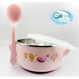 Chén Ăn Kèm Muỗng GBbaby 8808 Màu Hồng Cho Bé