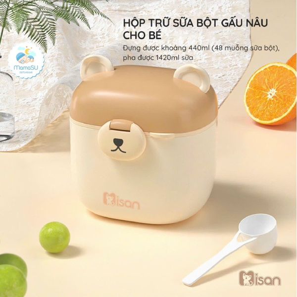 Hộp Đựng Sữa Bột Đồ Ăn Dặm Misan 440ML Cho Bé Kèm Thìa, Bộ Chia Sữa Bột Tiện Lợi Cho Bé Đi Du Lịch
