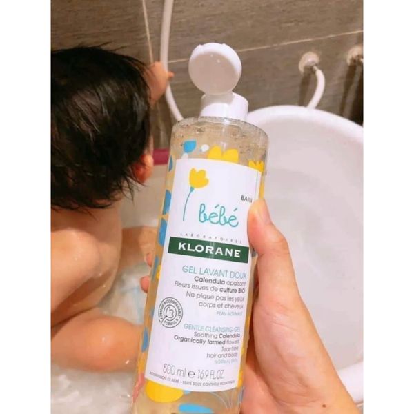 Sữa Tắm Gội 2 in 1 Klorane Bebe Pháp 500ML, Sữa Tắm Gội Cho Bé Từ Sơ Sinh