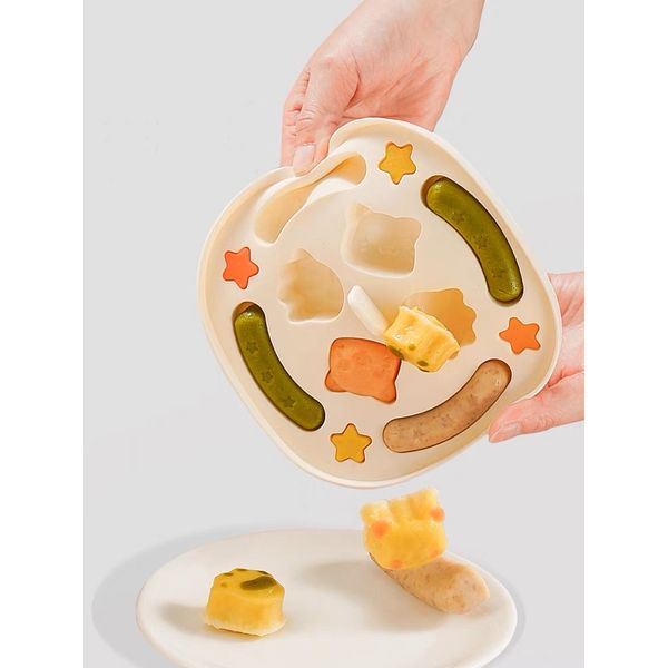 Khuôn Silicon Hình Thú Làm Bánh, Xúc Xích Thức Ăn Cho Bé, Khuôn Hấp Bánh Có Nắp