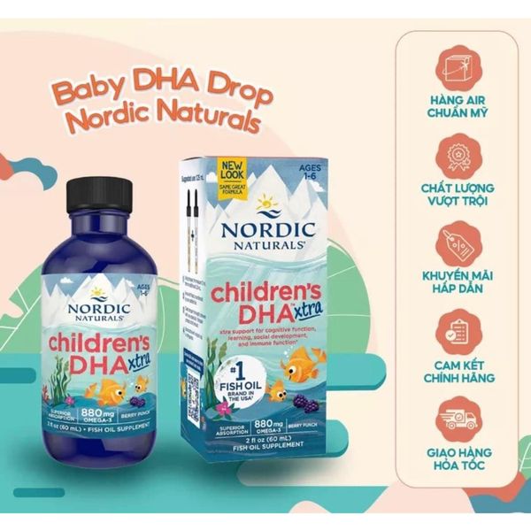 DHA Nordic Childrens Xtra 60ml 1-6Y (hộp)