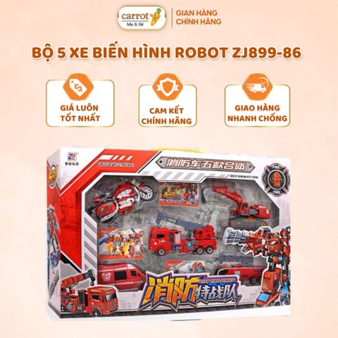 Bộ 5 Xe Biến Hình Robot ZJ899-86 Cho Bé, Đồ Chơi Robot
