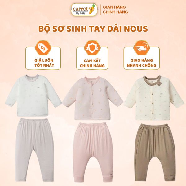 Quần Áo Thu Đông Nous Dài Tay Cho Bé Từ 7Kg Đến 15Kg, Bộ Chui Đầu Dài Tay Cho Bé