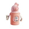 Bình Giữ Nhiệt Gulugu Họa Tiết Tai Thỏ Lõi Inox Chống Gỉ Kèm Quai Đeo 500ML Màu Ngẫu Nhiên
