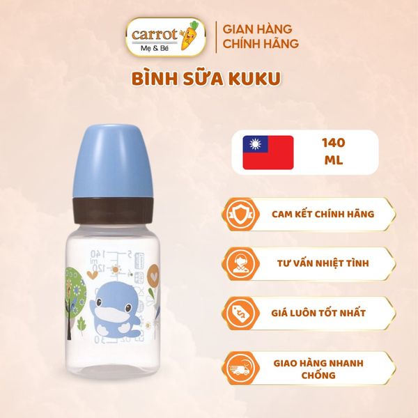 Bình Sữa KUKU Nhựa PP 140ML Bình Sữa Cho Bé