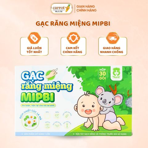Gạc Rơ Lưỡi Mipbi Cho Trẻ Sơ Sinh Hộp 30 Gói - Siêu Thị Mẹ Và Bé Carrot