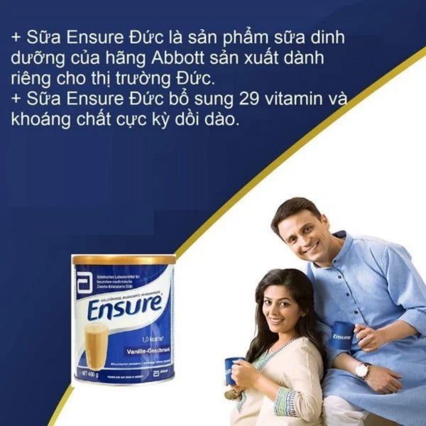 Sữa Bột Abbott Ensure Đức Powder Vanille-Geschmask Hộp 400g