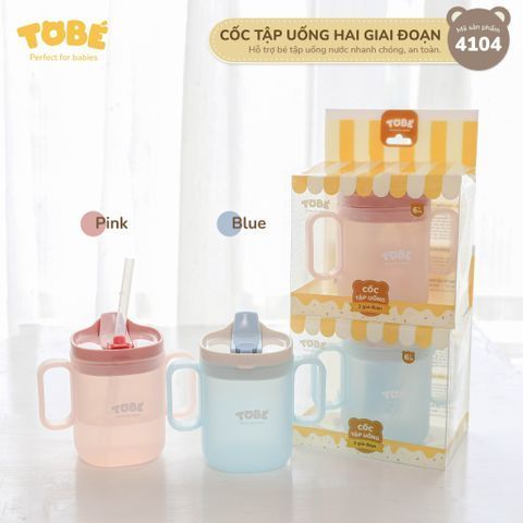 Cốc Tập Uống Nước TOBE Hồng, Xanh 4104, Cốc Uống Nước Cho Bé