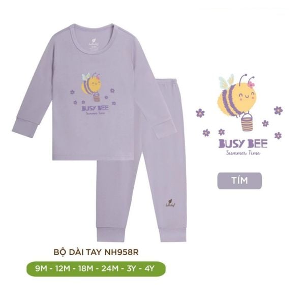 Bộ Quần Áo Dài Tay Lullaby , Vải Mềm Mịn Chất Lượng Cho Bé Gái Từ 6M - 4 Tuổi