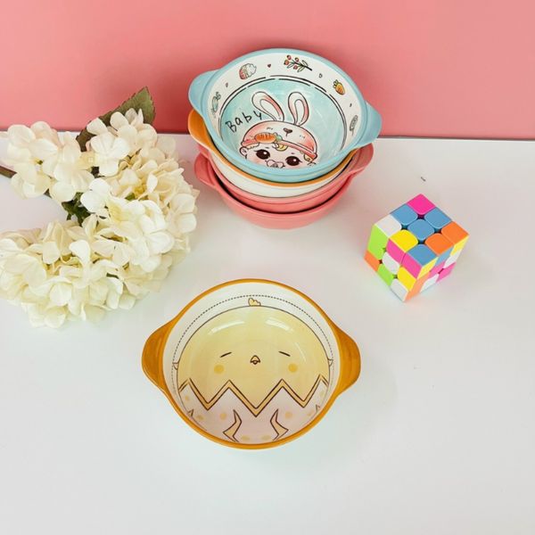 Chén Sứ Ăn Dặm Size Lớn Có Tai Cầm, Bát Ăn Dặm