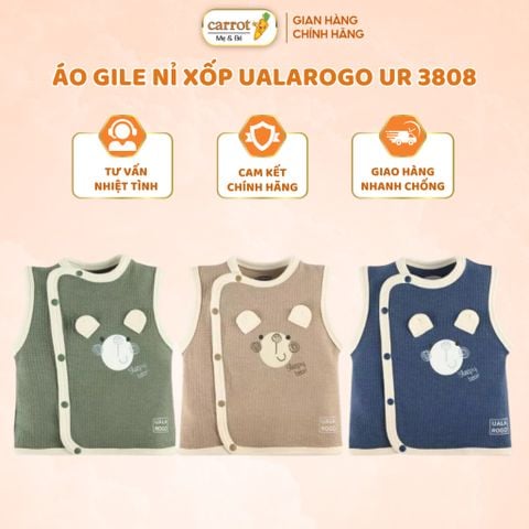 Áo Gile Uala Rogo 3808 Cho Bé Sơ Sinh  0-2 Tuổi Vải Nỉ Xốp Cotton Ceiling Co Giãn Mềm Mại