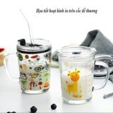 Cốc Thuỷ Tinh Chia Vạch Ml Có Nắp Chống Đổ
