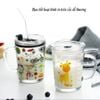 Cốc Thuỷ Tinh Chia Vạch Ml Có Nắp Chống Đổ