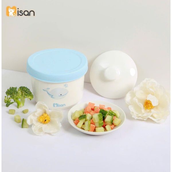 Hũ Sứ Đa Năng 2 Nắp - Misan Có Chia Vạch, Bát Ăn Dặm Cho Bé