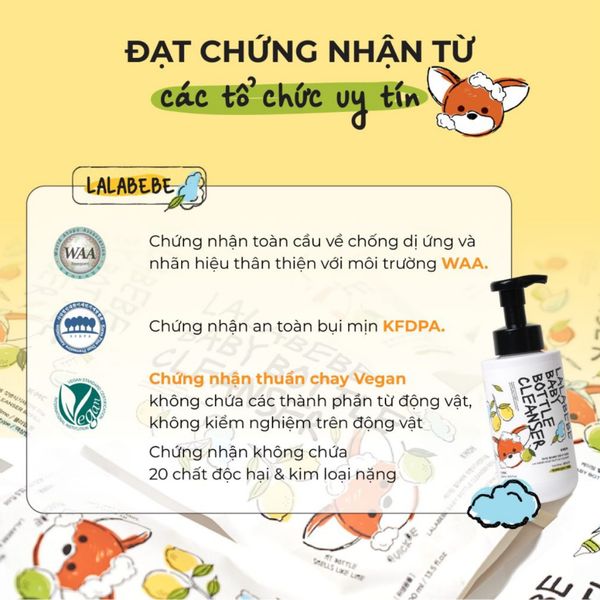 Nước Rửa Bình Sữa Dạng Gel Thuần Chay Lalabebe K-mom Hàn Quốc Chai 500ML