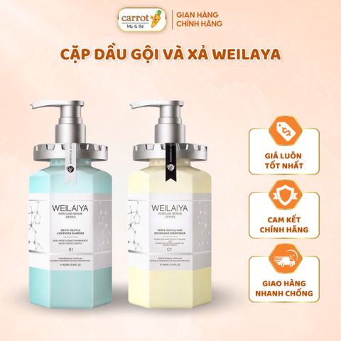 Cặp dầu gội và xả Weilaya 450ml, Phục Hồi Đa Tầng - Siêu Thị Mẹ Và Bé Carrot