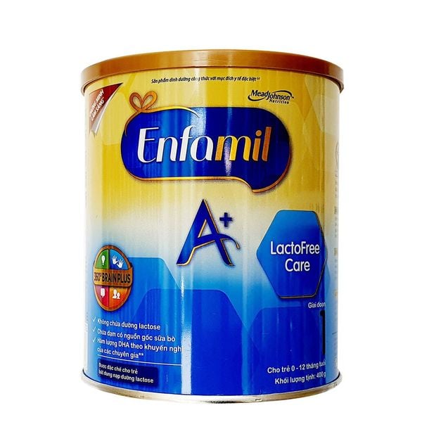 Sữa Enfamil A+ LactoFree Care 400g Cho bé 0-12 không chứa Lactose