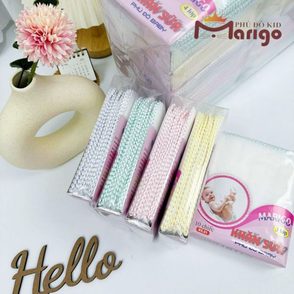 Khăn Sữa 4 Lớp Marigo 30x35Cm, Khăn Sữa Nhật Cao Cấp 4 Lớp