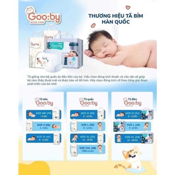 Tã - Bỉm quần Gooby Premium size M 32 miếng (6 - 11 kg)