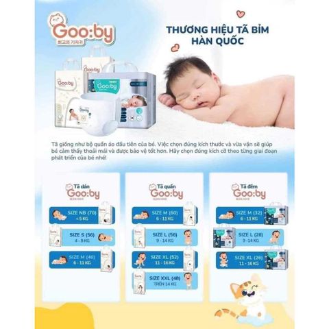 Tã - Bỉm quần Gooby Premium size M 32 miếng (6 - 11 kg)