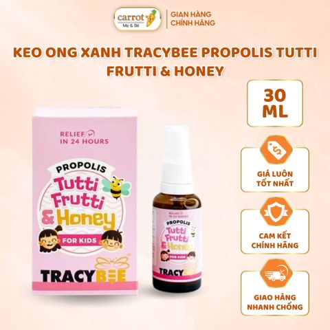 Xịt Keo Ong Tracybee Propolis Tutti Frutti & Honey Vị Trái Cây Cho Bé, Giúp Bé Giảm Ho (30mL)