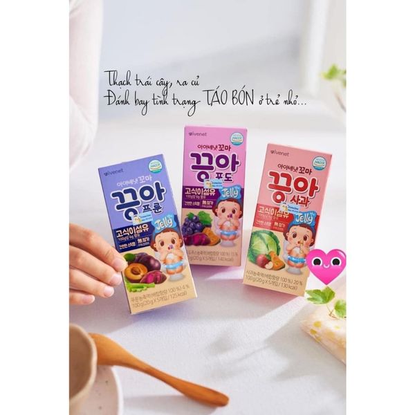 Thạch Trái Cây Ivenet Hàn Quốc, Thạch Rau Củ Quả Khoai Lang, Mận, Cải Xanh 12M+