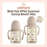 Bình Tập Uống Nước UBMom Họa Tiết Dung Tích 200ML, 280ML Có Hai Tay Cầm Cho Bé