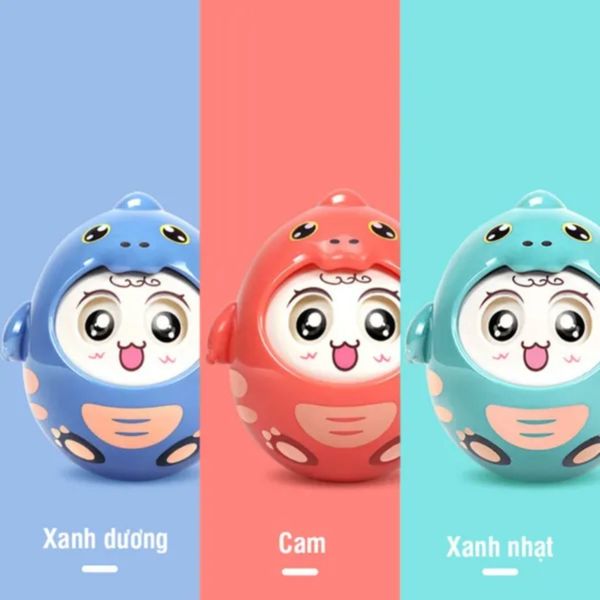 Đồ Chơi Lật Đật Lắc Chuông Cho Bé, Lật Đật Cute Tumbler Aiyingle 12M+