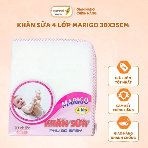 Khăn Sữa 4 Lớp Marigo 30x35Cm, Khăn Sữa Nhật Cao Cấp 4 Lớp