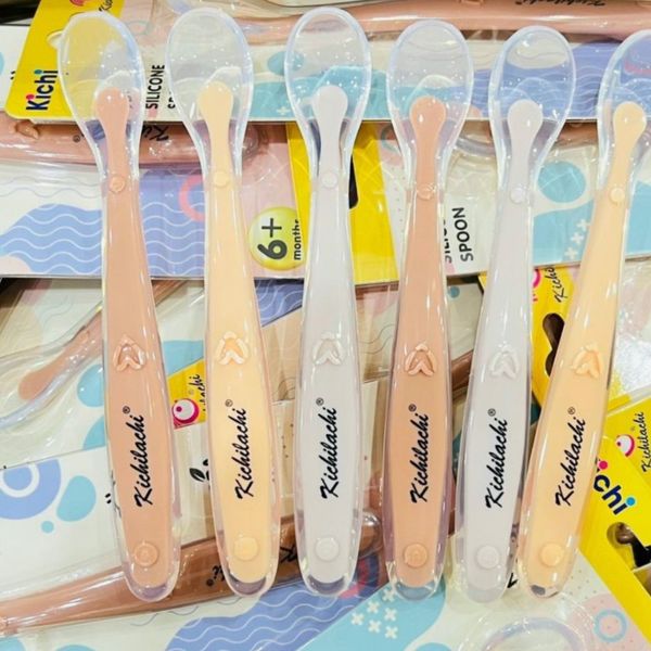 Thìa Silicon Kichi Ăn Dặm Dành Cho Bé Từ 6 Tháng Tuổi