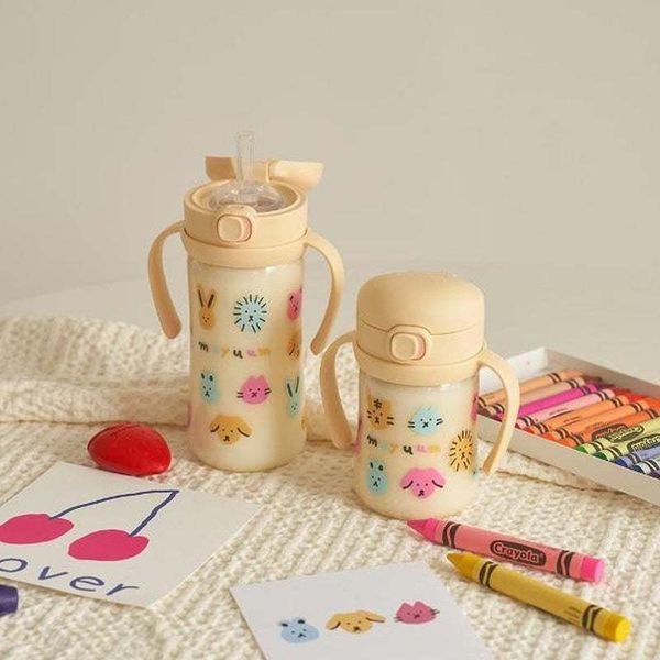 Bình Tập Uống Nước Cho Bé Moyuum, Có Van Chống Sặc, Bình Tập Hút Có Tay Cầm, Ống Hút Silicon