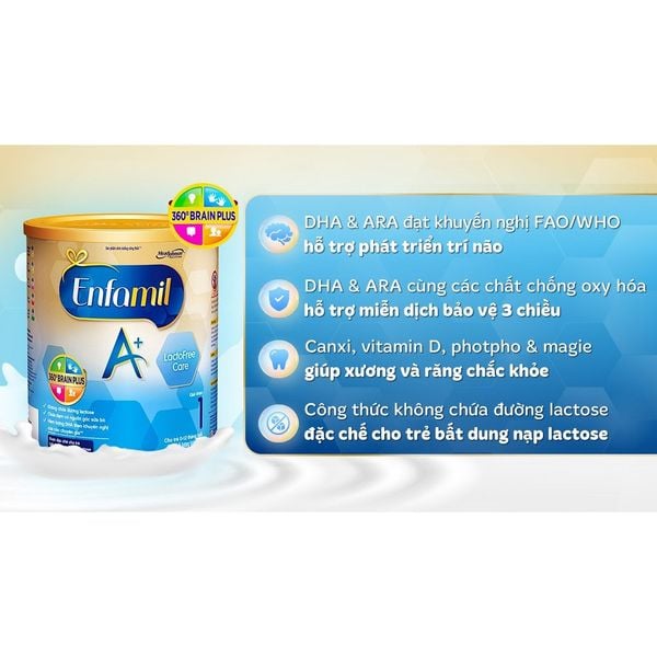 Sữa Enfamil A+ LactoFree Care 400g Cho bé 0-12 không chứa Lactose