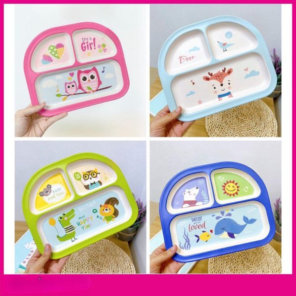 Khay Ăn Dặm Sợi Tre 3 Ngăn, Chất Liệu Cao Cấp, An Toàn Cho Bé