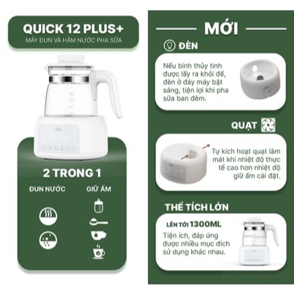 Máy Đun Và Hâm Nước Pha Sữa Điện Tử Fatz Quick 12 Plus FB3504HB