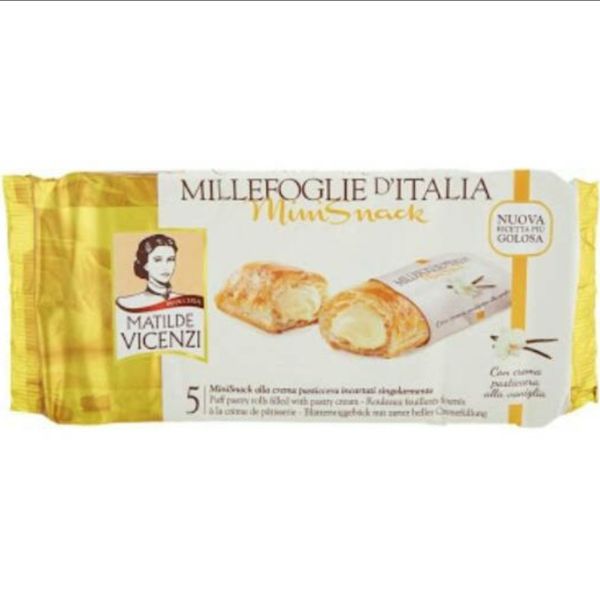 Bánh Ngàn Lớp Nhân Kem/Socola Matilde Vicenzi - Mini Snack Ý, Thơm Ngon - 125g