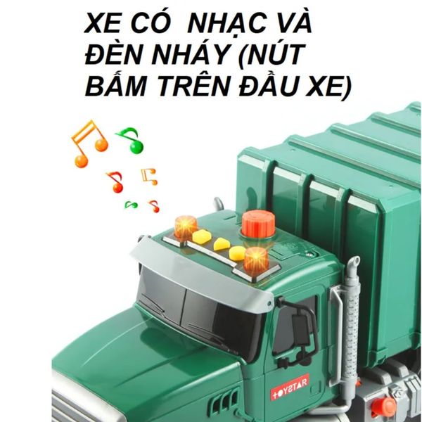 Xe Rác Jin Jia Toys 666-53p Đồ Chơi Trẻ Em Có Đèn Và Âm Thanh Kèm 3 Thùng Rác