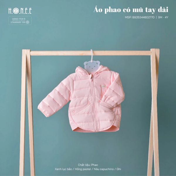 Áo Khoác Phao Trần Bông HRNEE Siêu Nhẹ Ấm Cho Bé 9 tháng - 4 Tuổi