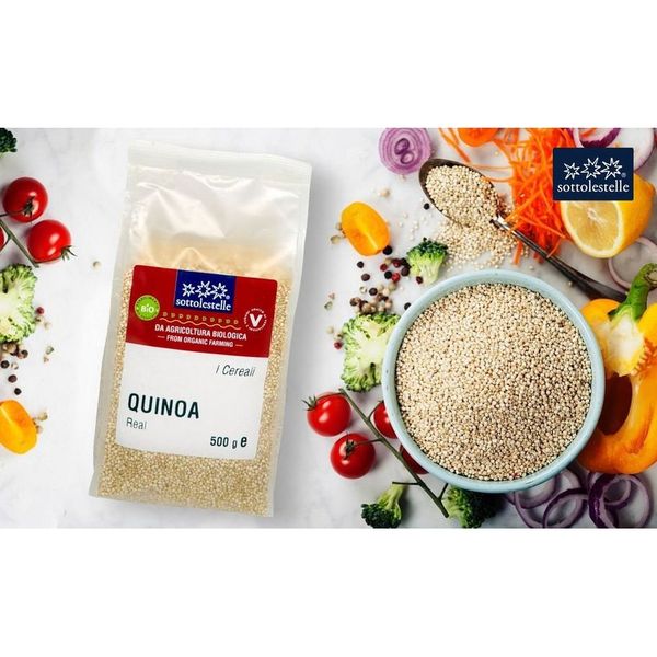 Hạt Quinoa, Hạt Diêm Mạch Trắng Hữu Cơ Sottolestelle 500G