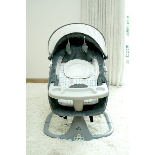 Nôi Điện Tự Động Kiêm Ghế Ăn Dặm Gluck Baby SG001, Nôi Điện Ru Bé Ngủ Có Mùng Chống Muỗi