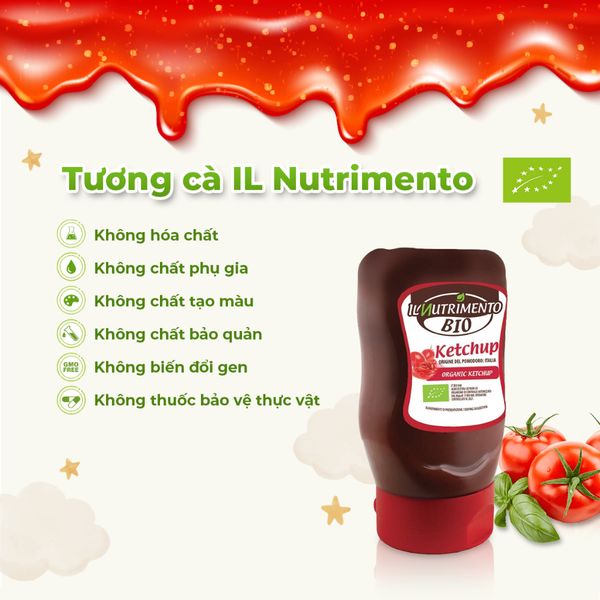 Tương Cà Ketchup Hữu Cơ IL Nutrimento 310G Chính Hãng, Sốt Tương Cà
