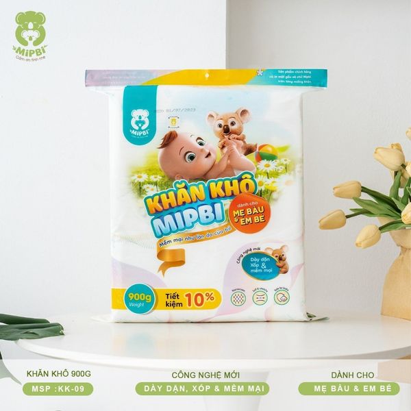 Khăn Khô Đa Năng Cho Bé Mipbi 900g -  Siêu Mềm Mại, Tiện Dụng, Chất Lượng