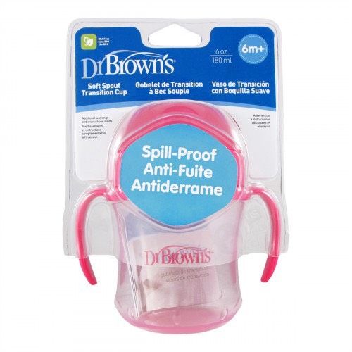 Ca Tập Uống Dr.Brown's Đầu Mềm - 180ml, Nhiều Màu Cho Bé