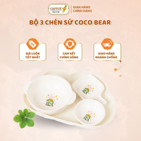 Bộ 3 Chén Sứ CoCo Bear Cho Bé