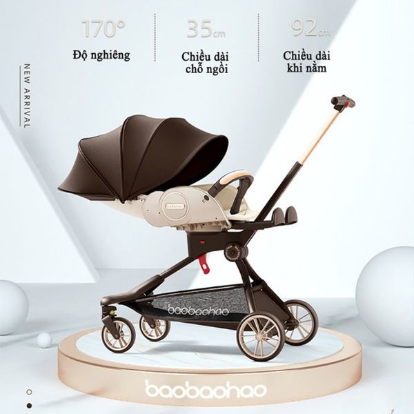 Xe Đẩy Gấp Gọn BAOBAOHAO V9 Đẩy 2 Chiều 3 Tư Thế, Xoay 360 Độ - Hàng Chính Hãng
