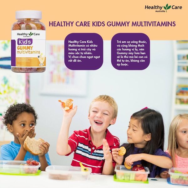 Kẹo Dẻo Healthy Care Kids Gummy Omega 3/ Multivitamin, Úc (250 viên) Bổ Sung Chất Cho Bé Từ 2 Tuổi