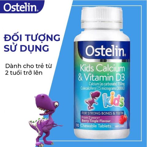 Viên Nhai Calcium & Vitamin D3 Ostelin Kids Bổ Sung Canxi Và Vitamin D3 Cho Trẻ Giúp Hỗ Trợ Hệ Xương, Răng chắc khỏe