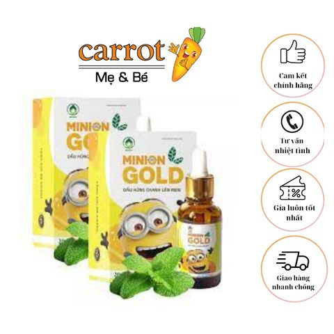 Dầu Húng Chanh Lên Men Minion Gold, Dầu Cỏ Dạ Hương, Cải Thiện Thị Lực, Cho Trẻ Từ 6 Tháng  30ML