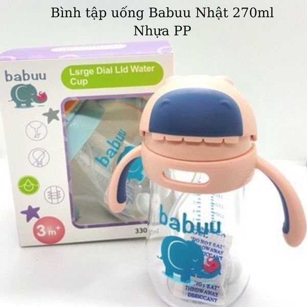 Bình Tập Uống Nước BABUU Nhật Cho Bé Từ 3M+, Bình Uống Nước Cho Bé