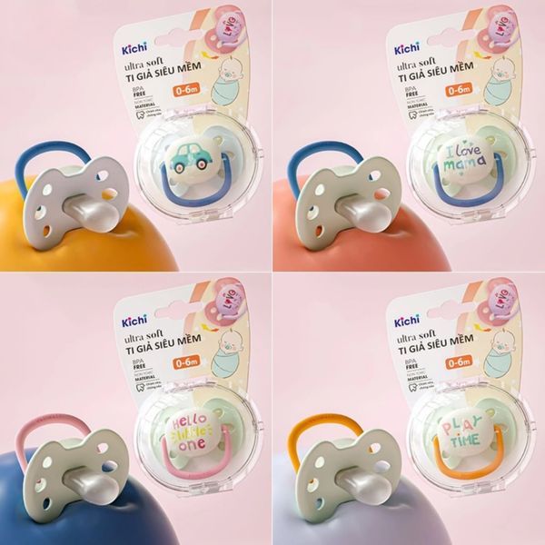 Ti Ngậm KICHI Ultra Soft Cho Bé 0-18M, Ti Giả Silicone Siêu Mềm